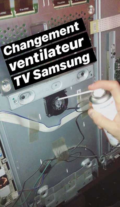 Remplacement d'un ventilateur de TV Samsung.