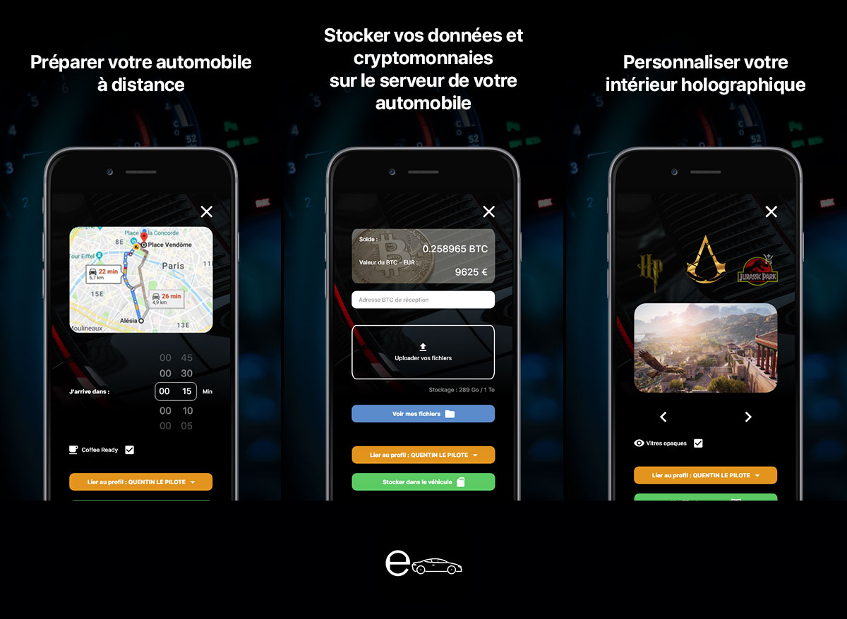 Captures d'écran de l'application eGo App Autombile.